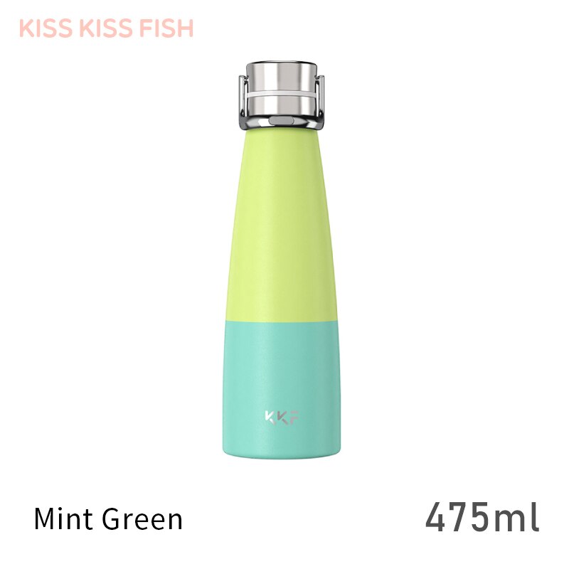 Arrived# KKF 475ml 290ml Thermos Cup 24H Water Cup Portable Mini Mugs: 475ml Green2