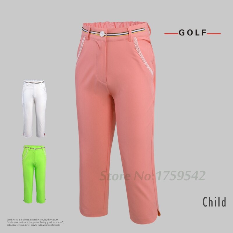 Neue freundlicher Golf Capri Hosen Mädchen Beschnitten Schlauch Golf Bekleidung Mädchen Sommer kurze Hose Gute Gummiband Taille