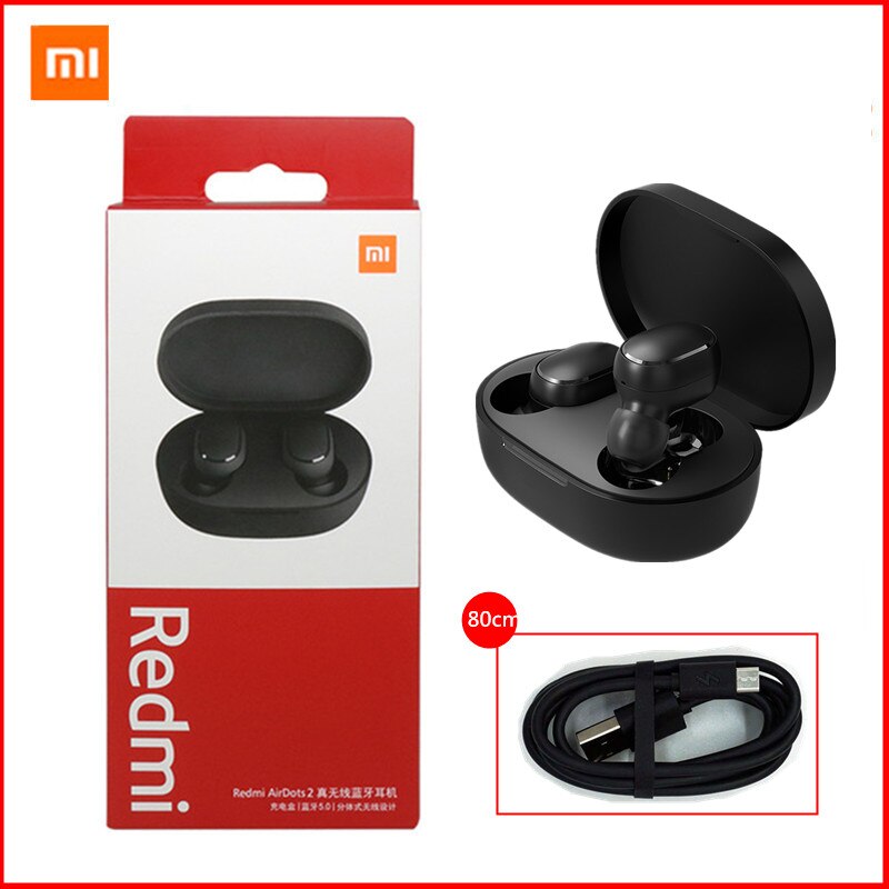 Xiaomi Redmi Airdots 2 Tws Bluetooth 5.0 Draadloze Koptelefoon Links Rechts Lage Lag Modus Mi Echte Draadloze Stereo Auto link Headset: CE Add 80cm Cable