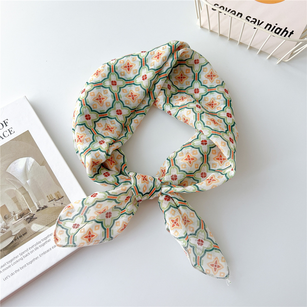 58cm Cotton Beautiful Bandanas Square Scarf Women Girls Headband Accessories Handkerchief Neckerchief Hairscarf Hairscarf