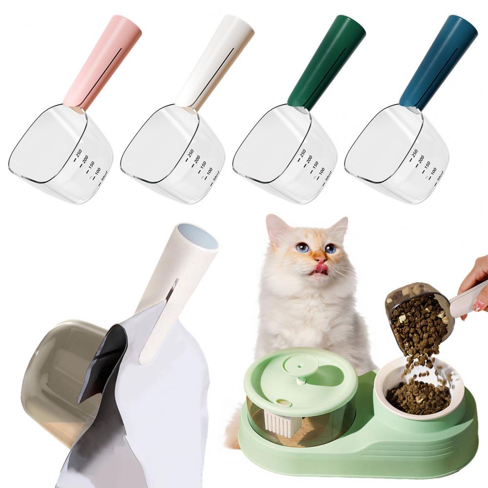 Pet Dog Cats Food Scoop with Measurement Dual-Function Food Scoop 1 Cup Capacity Pet Food Measuring Scoop for Pet Feeding