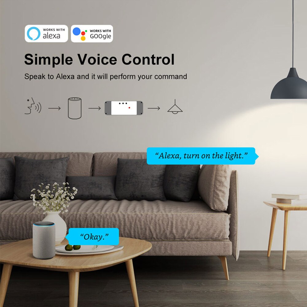 2CH Tuya Wireless Switch,WiFi Switch Module,Smart life APP,Remote Control,DIY Smart Home,2Gang Relay,work with Alexa Google Home