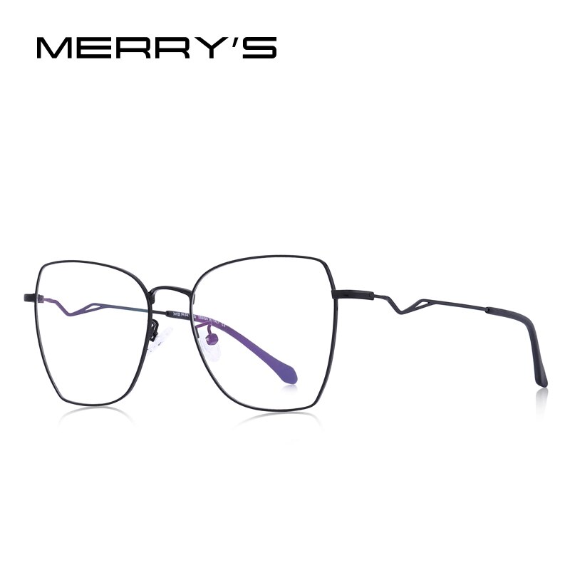 MERRYS Women Trending Glasses Frame Ladies Myopia Prescription Optical Eyeglasses S2021: C01 Black
