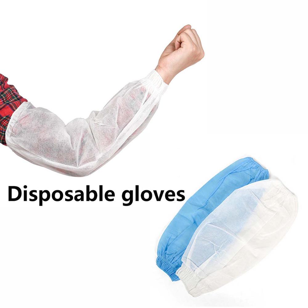 5 pairs Disposable Non-woven Fabrics Oversleeves Arm Sleeves Protective Covers Oil Resistance Cleaning Oversleeves
