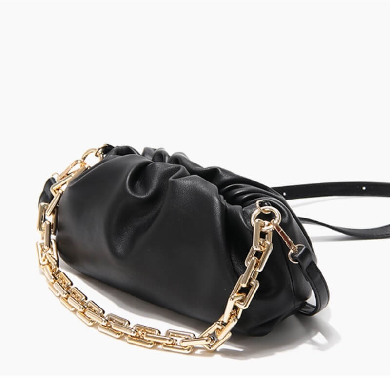 Delle Donne di marca di Cuoio dell'UNITÀ di elaborazione Blu Marrone Nube Borse di Alta Qualità Pochette Da Gionro Borsa: nero