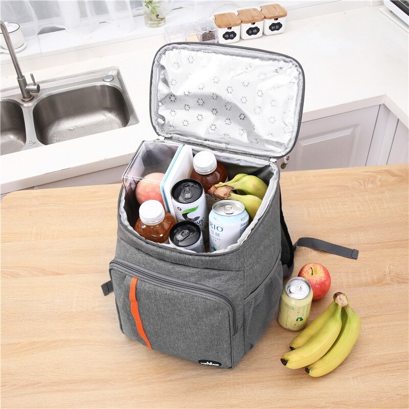 Mochila térmica grande de 18L para el almuerzo, bolsa aislante fresca y cálida para Picnic, bolso de hombro al aire libre para almacenamiento, termo de viaje para exteriores, novedad