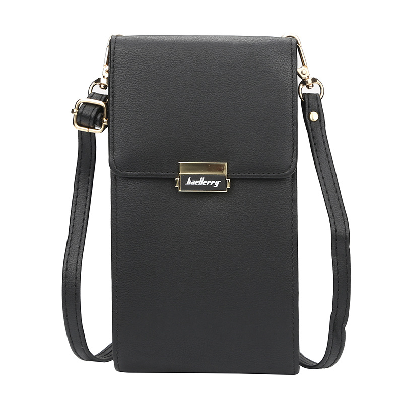 Sacos de ombro das mulheres novas bolsas de telefone senhoras ferrolho bolsas multifuncional crossbody sacos para meninas do sexo feminino carteira titular do cartão: Black