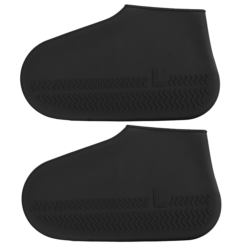 Rubberen Overschoenen Siliconen Regen Schoenen Laarzen Dekken Herbruikbare Waterdicht Antislip S/M/L 1 Paar outdoor Camping: Black L