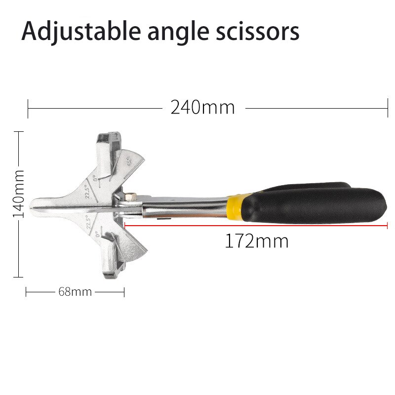 Hoek Shear 0-135 Graden Verstek Schaar Gevelbeplating Draad Pvc/Pe Plastic Pijp Slang Duct Kofferbak Cutter Huishouden sanitair Tool