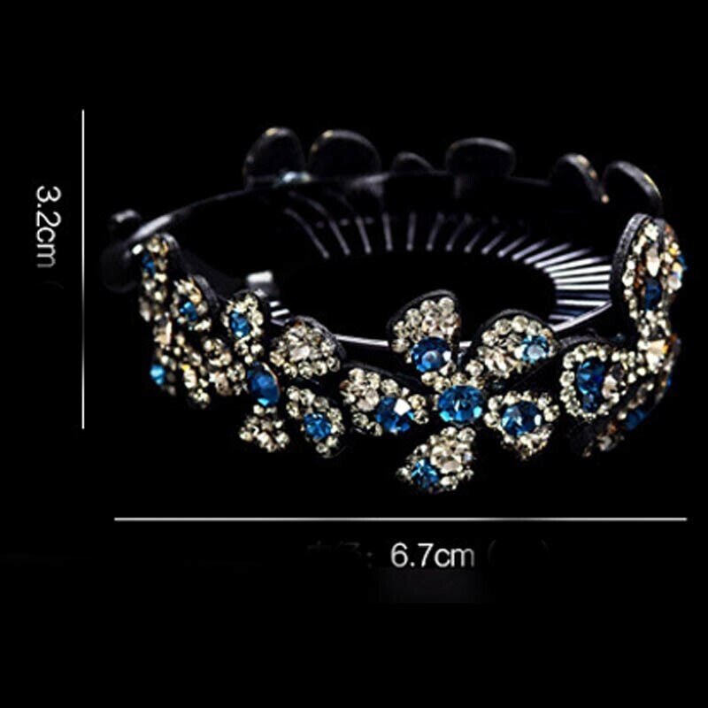 Di cristallo Del Rhinestone Artiglio Coda di Cavallo Bun Holder Pettine Dei Capelli Della Forcella di Modo Posticci Regalo Dei Monili Delle Donne Delle Ragazze di Capelli del Copricapo della Clip