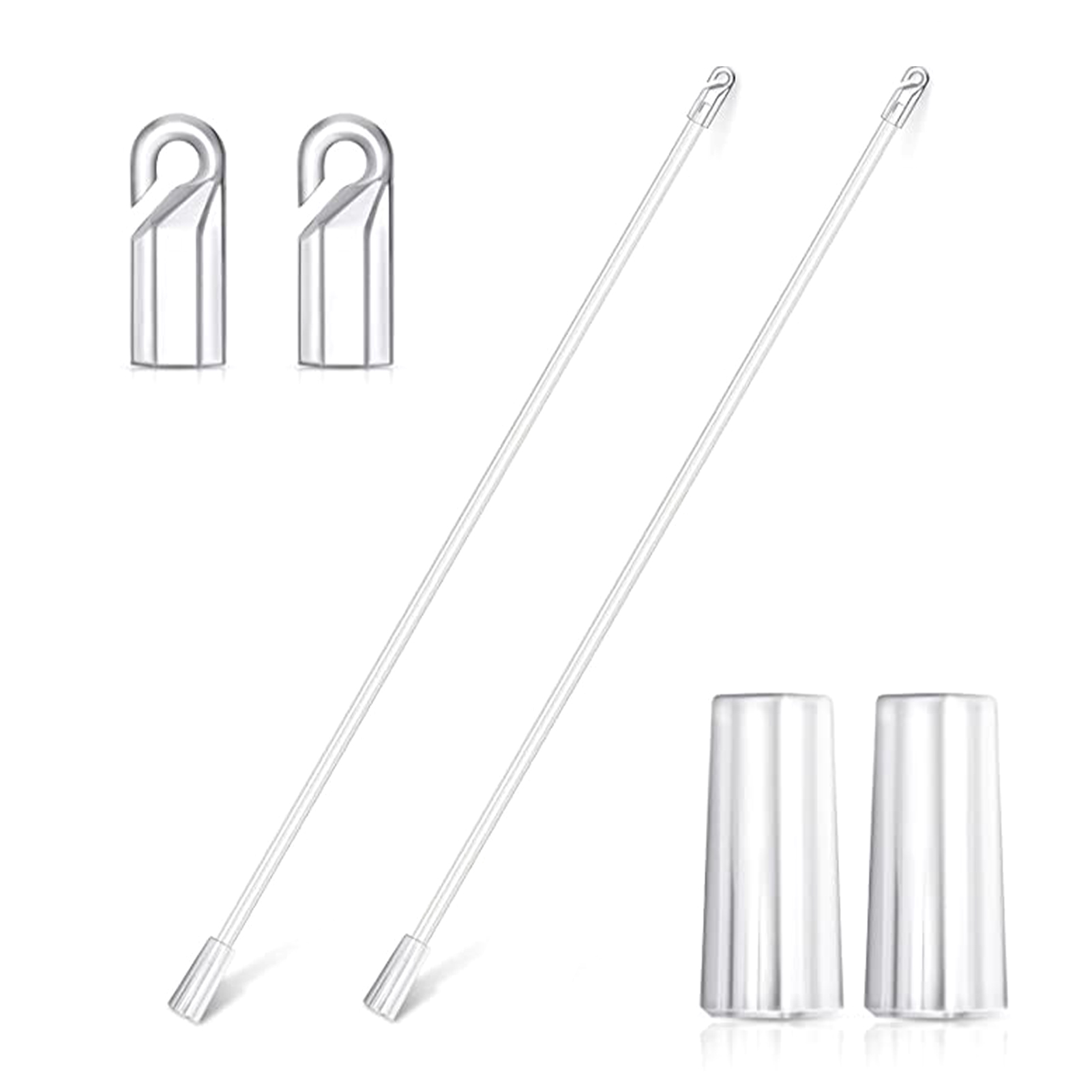 2pcs Opener Pulling Rod Frame With Hook Grip Accessories Roller Long Replacement Parts Transparent Curtain Vertical Blind Wand