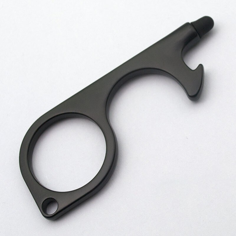 EDC-abridor de puerta sin tocar, botones de pantalla, herramientas de prensa, protección de seguridad, aislamiento sencillo, sacacorchos, llavero, accesorios para el hogar