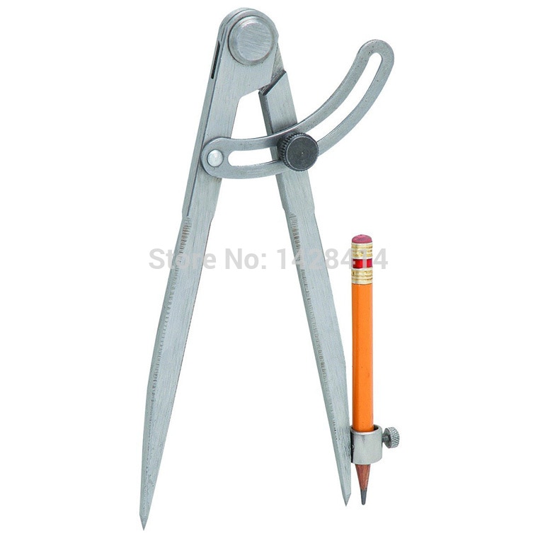 250mm Locking Wing Divider with Pencil Holder Locking Winged Divider Compass with Pencil holder Adjustable Leather Scriber