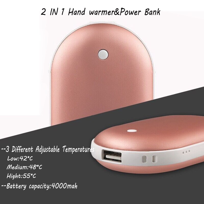 2 In 1 mini hand warmer 4000mah power Bank USB han... – Grandado