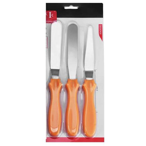 Spatel 3 Stks/set Blade Schuine Espatula Cake Icing Spatel Smooth Vullen Tool Cutter Set Bruiloft Valentijn Bakken Gebak Tool: Oranje