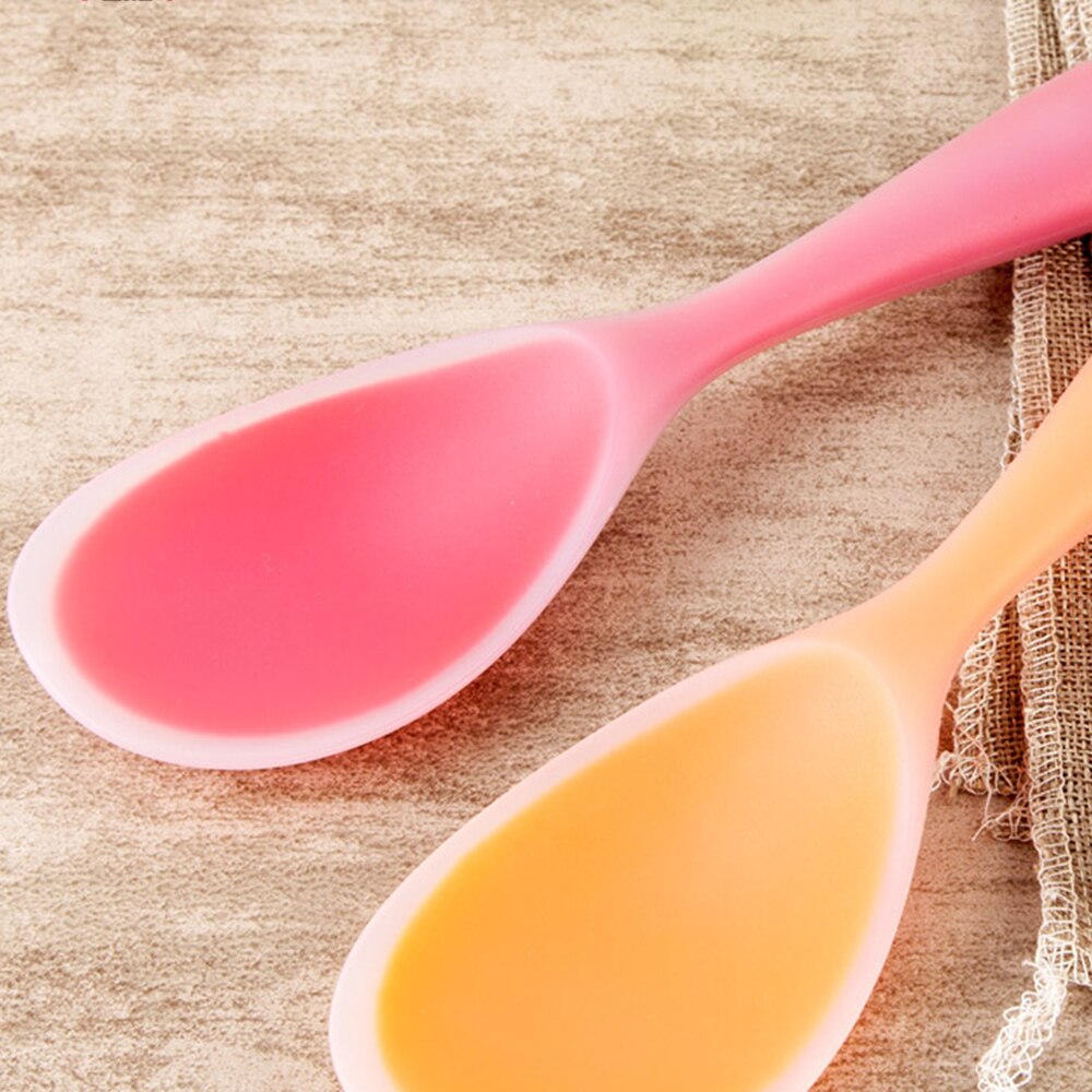 1PC Kitchen Tool Rice Server Rice Spoon Silicone Sushi Rice Non-stick Paddle Do Not Hurt the Pan Liner Rice Spoon