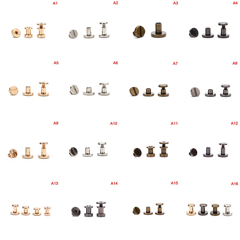 10Pcs 5Mm/6.5Mm/8Mm Bagage Lederen Metalen Craft Solid Schroef Nagel Klinknagel Dubbele gebogen Hoofd Riem/Strap Klinknagels Boek Schroeven