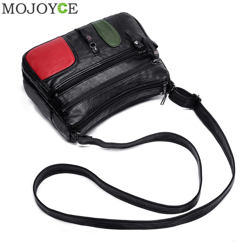 mujer bandolera bolso de cuero PU suave Multi-Bolsillo cremallera señoras chicas compras bandolera