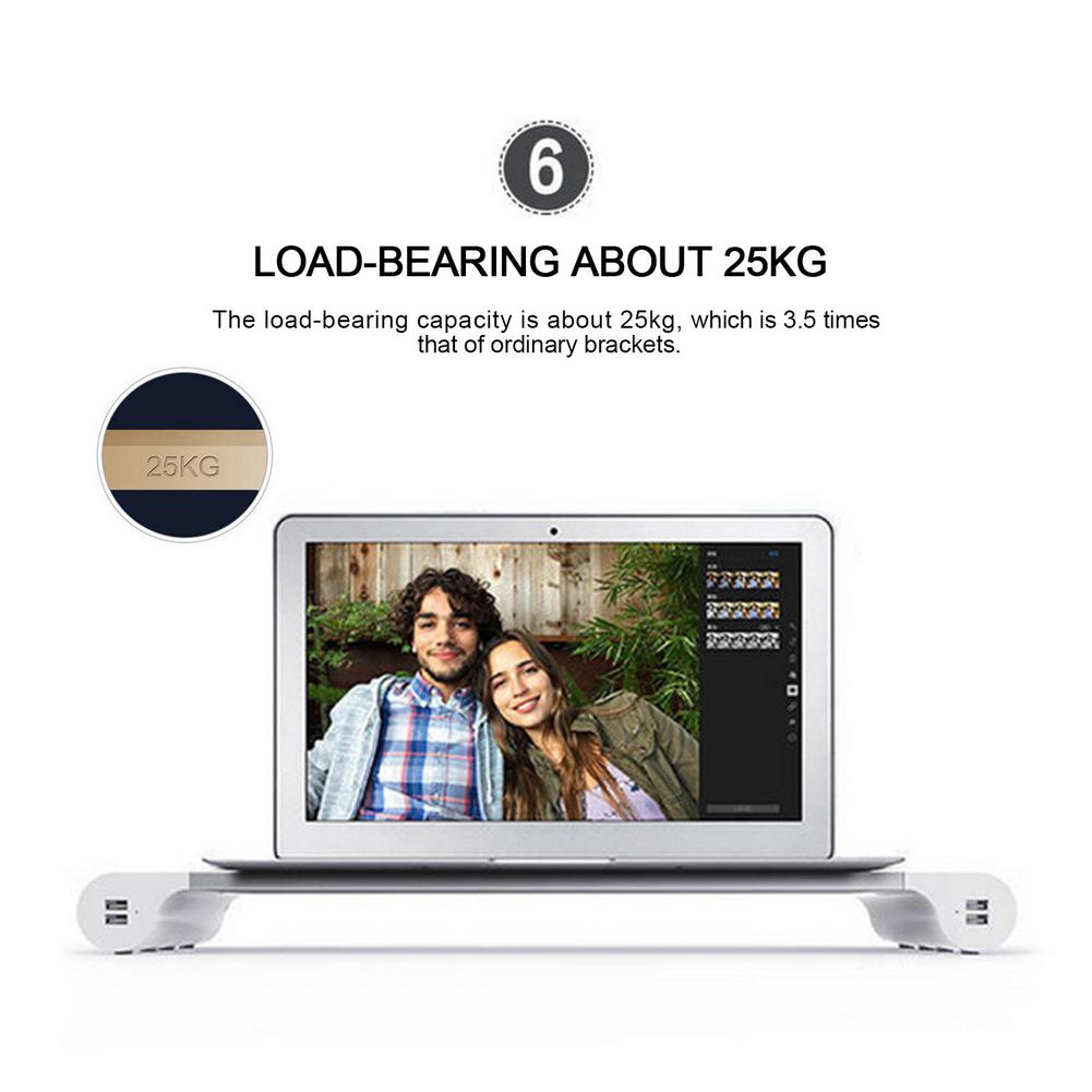 Monitor Stand Riser USB Desk Organizer Bracket Heightening Pad Data Transfer And Charging Office Table Organizer USB 3.0