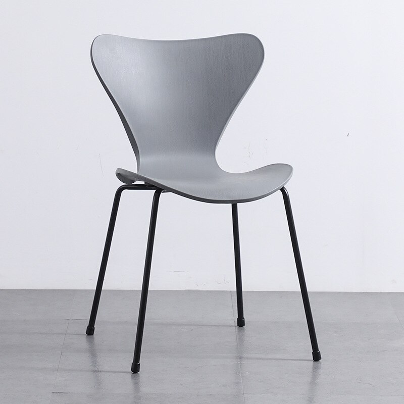 Chair Luxury Home Backrest Dining Chair Desk Simple Modern Backrest Stool Leisure Plastic Living Room Furniture Bedroom: Grey black legs