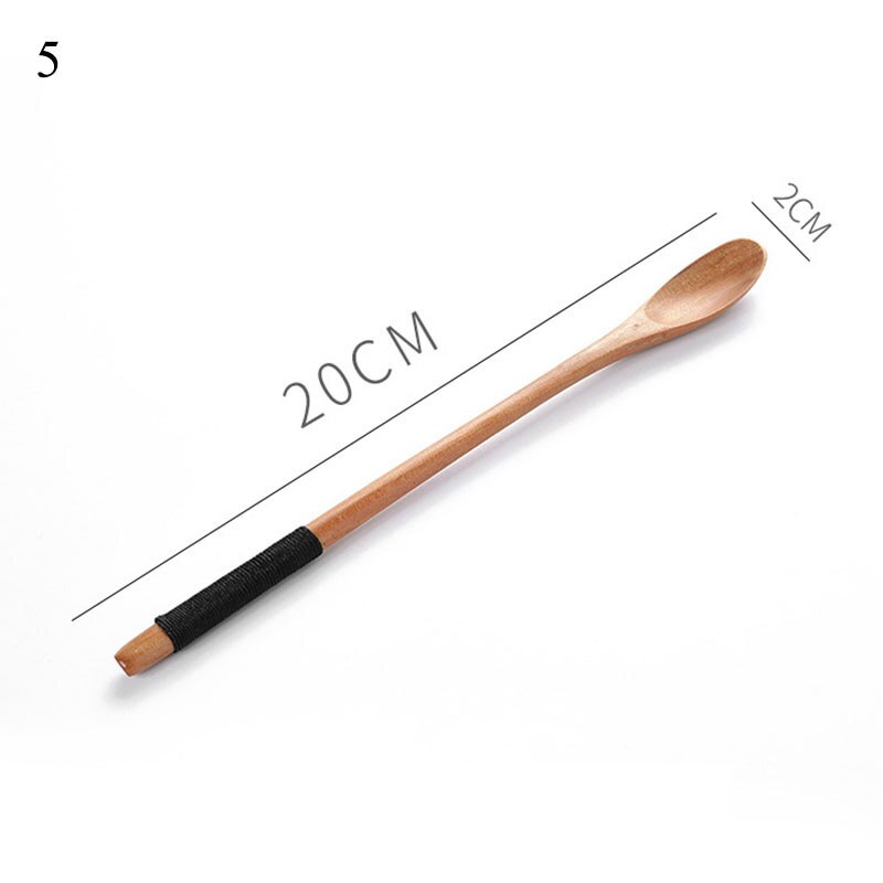 1pc colheres de madeira para cozinhar mel servidor chá café agitando colheres de tinta cor mel chá colheres de chá acessórios de café utensílios de mesa: plum