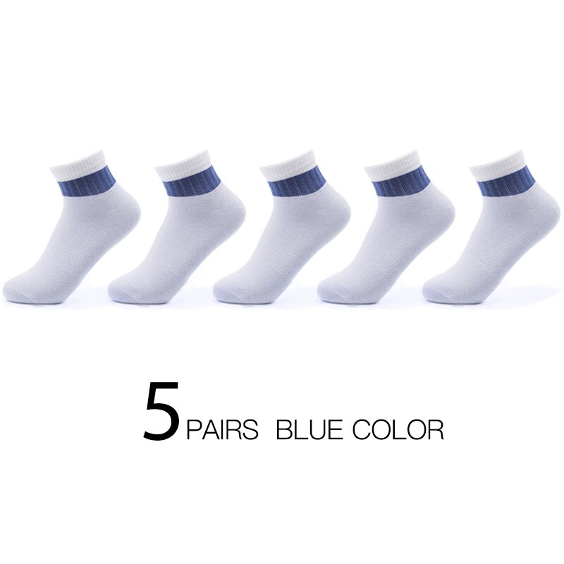 HSS Brand Women Cotton Striped Socks Pink Green Short Socks Spring Summer Breathable For Woman sock hosiery female: 5Blue