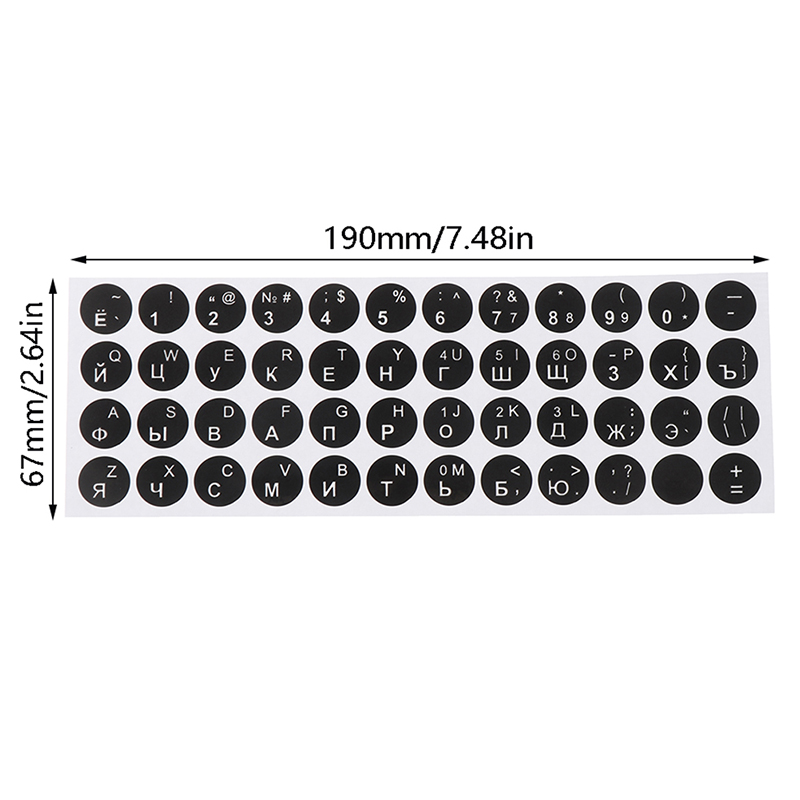1pc Russian /Ukraine Smooth Round Keyboard Sticker Language Protective Film Layout Button Letters PC Laptop Accessories