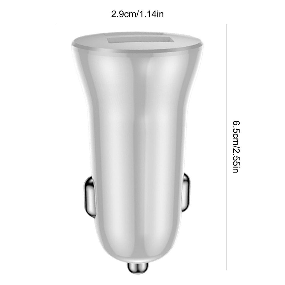 5V 2.4A Auto Dual Port Mini USB Lader Ultra Snel Opladen Sigarettenaansteker 12V Aluminium Mobiele telefoon Oplaadadapter: WHITE