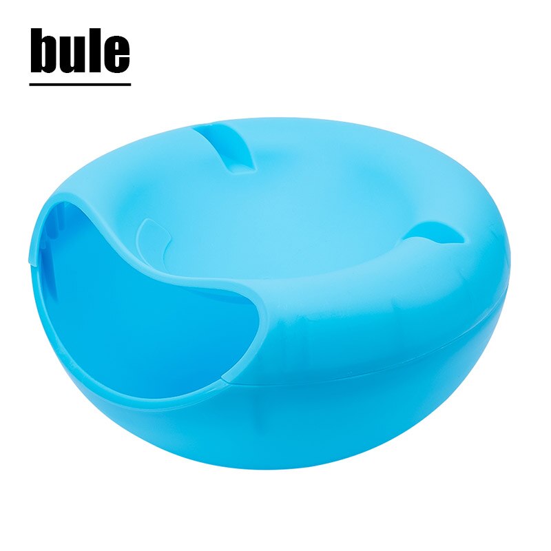 Creatieve Vorm Lui Snack Kom 1 Pcs Moderne Woonkamer Plastic Dubbele Lagen Snack Opbergdoos Kom Clazy Fruitschaal kom: Blauw