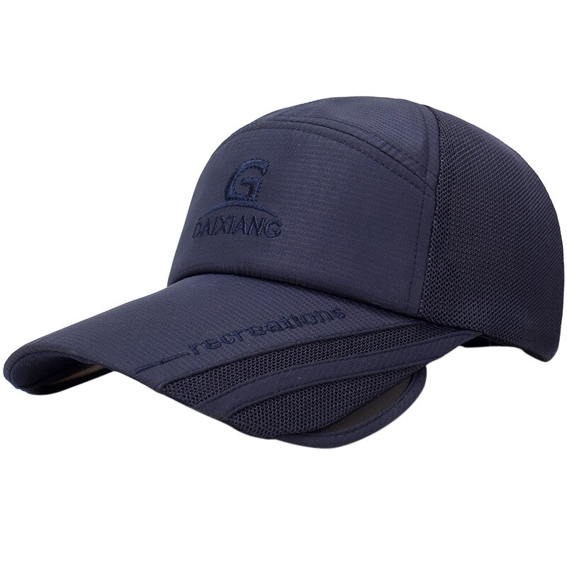 Baseball Cap Sunshade Tennis Golf Cap Wide Retractable Brim Cotton Breathable Mesh Fishing Camping Travel Beach Sport Cap: SL