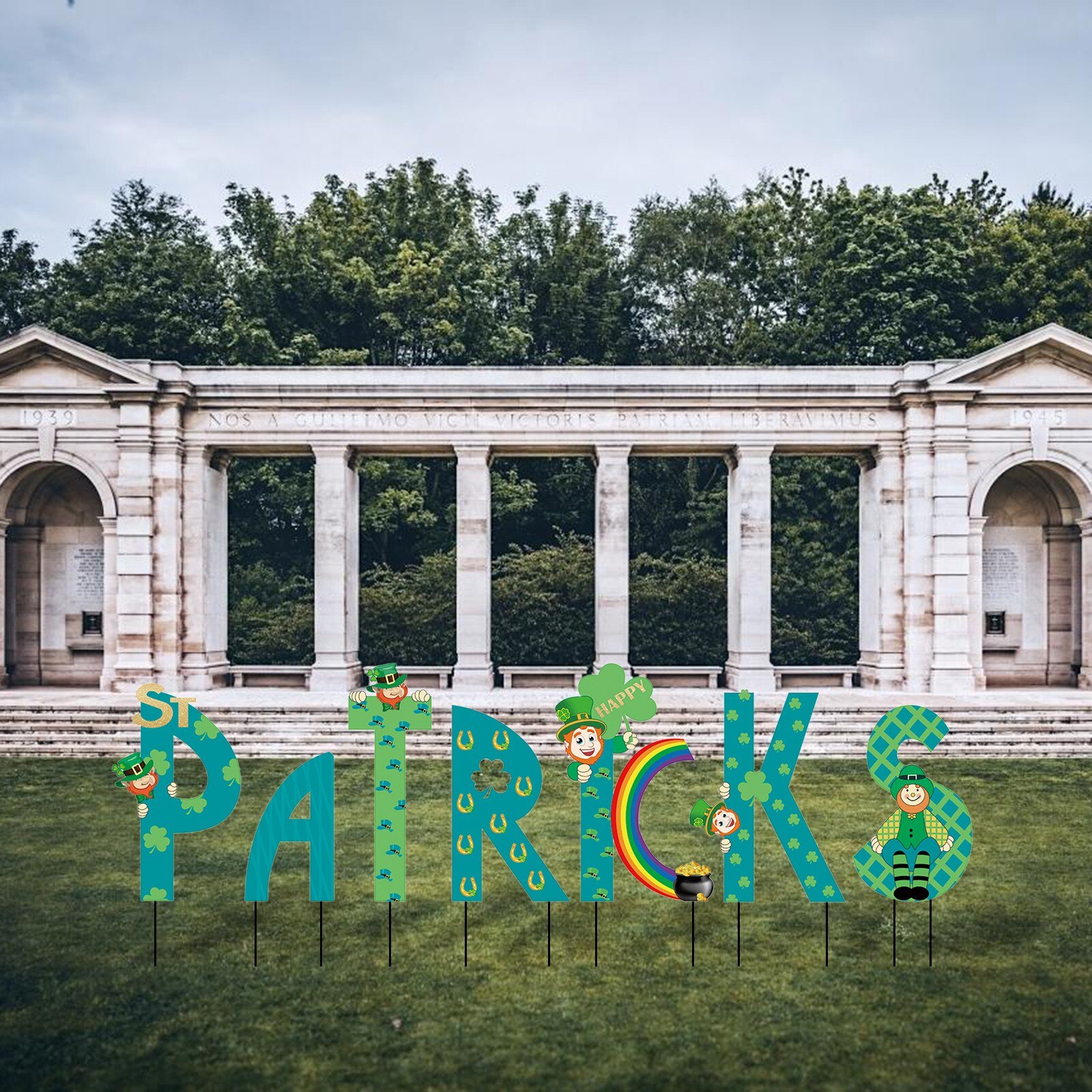 7Pc St. Patrick Dag Decoraties Outdoor Tuin Gazon Yard Teken Met Stakes Home Yard Teken Met Stapel Outdoor gazon Decoratie