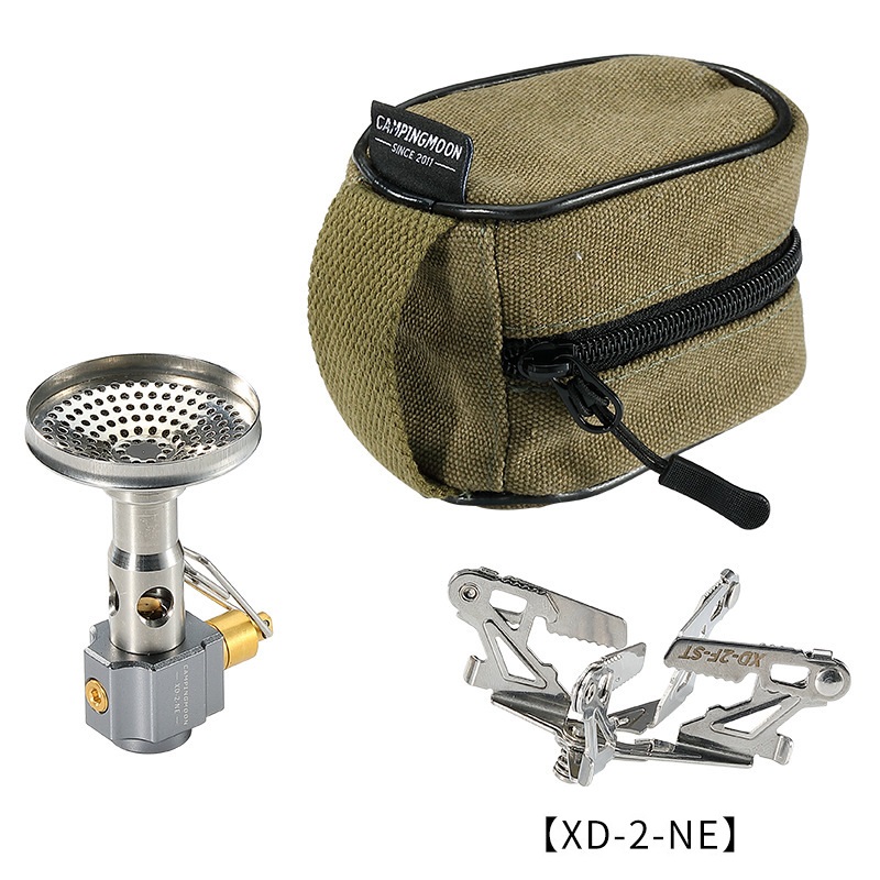Outdoor Ultralight Camping Gas Stove Campingmoon XD-2F Split Gas Burner Cooking Stove With Bag: Light Grey