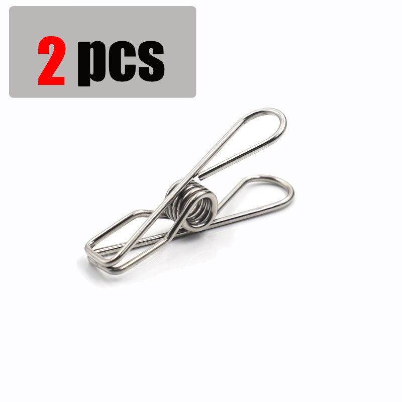 Rvs Wasknijpers Metalen Clip Sokken Clip Wasknijpers Metalen Lente Clip Lederen Ambachtelijke Metalen Kleding Clip: 2PCS Clip
