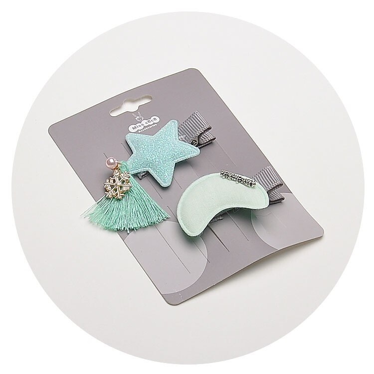 2 stuks schattige parel kwastjes ster maan baby hoofdtooi meisjes haarspelden kinder haarspeldjes kinder haaraccessoires: 2