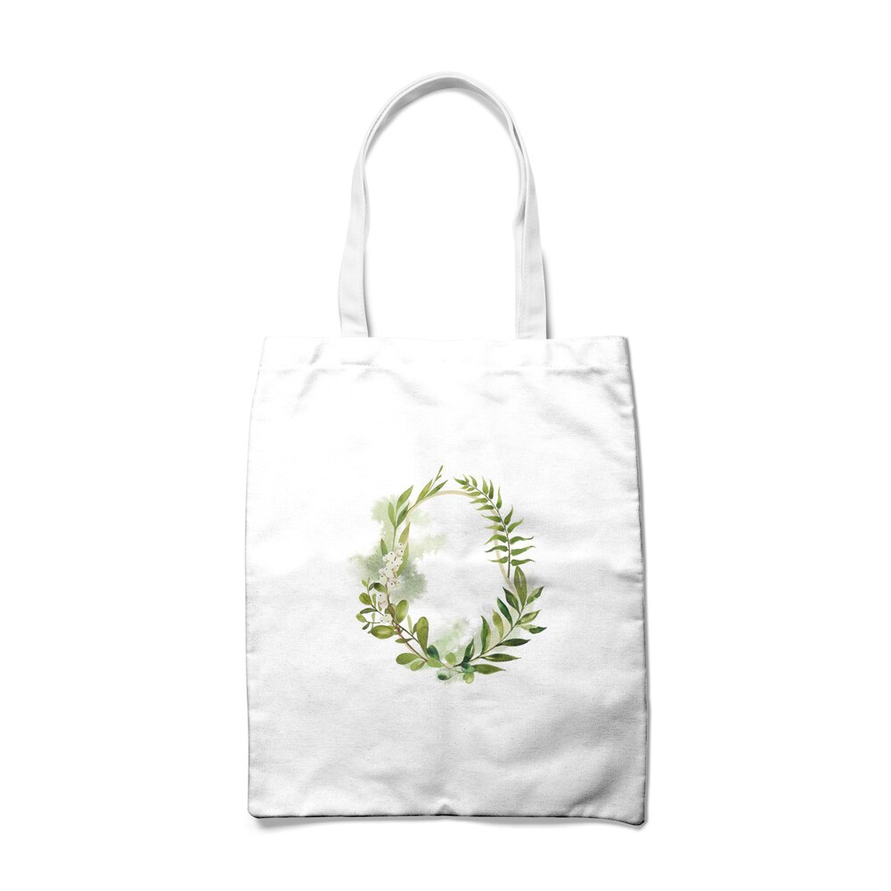 Bloemen Printing Boodschappentas Canvas Tote Bag Print Wit Schouder Bakken Voor Reizen Boodschappentassen Herbruikbare Eco Katoen Handtassen: 1