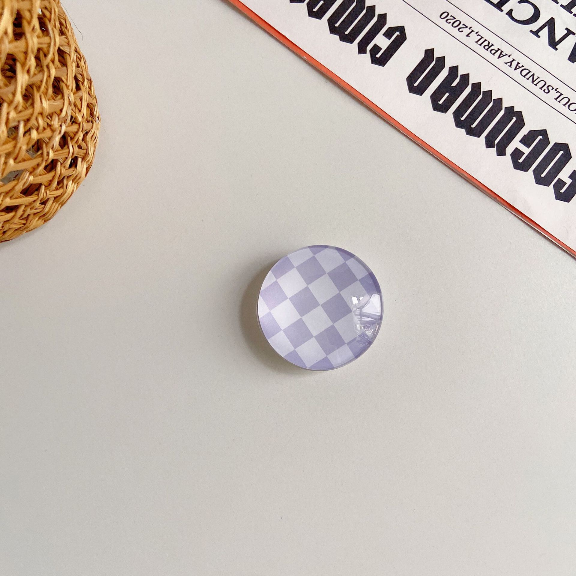 eins Korea Epoxid Ball Griff Tok Halterung Für praktisch fallen Schwarz und Weiß Schachbrett Erde Mond Bälle Griptok Ring Halfter: Violett überprüfen