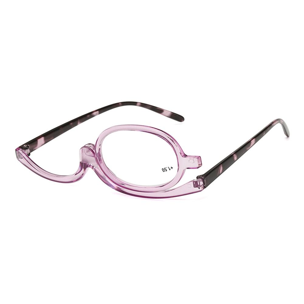 Magnifying Rotating Make Up Makeup Glasses Flip Down Lenses Colourful Frame Cosmetic Glasses +1.0~+4.0 Diopter Vision Care: green / 0