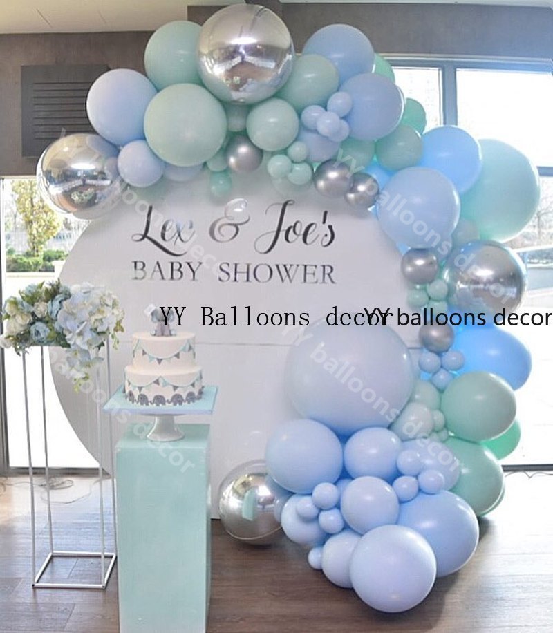 113 st blå sliver ballongbåge girland bröllop födelsedag pastell ballonger baby shower party bakgrund dekor globos barn leksaker