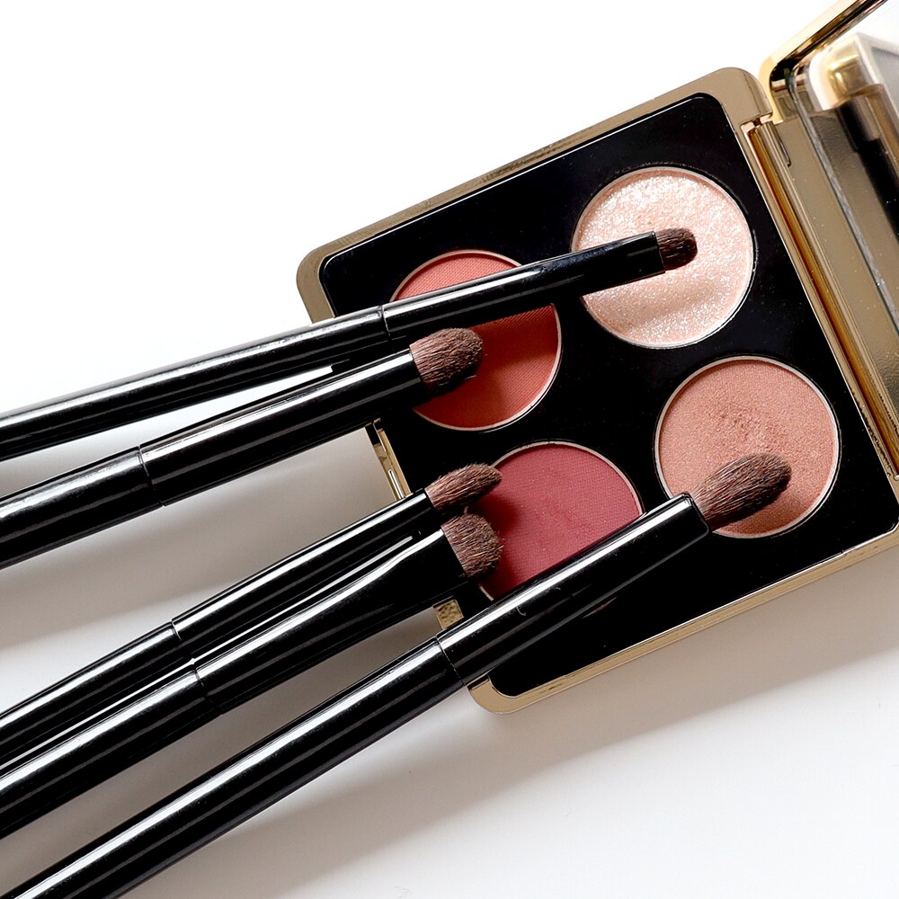 Ovw 2 stk geit kosmetikk sminke børster verktøy naturlig hår svart maleri tre håndtak brochas maquillaje pelo natura