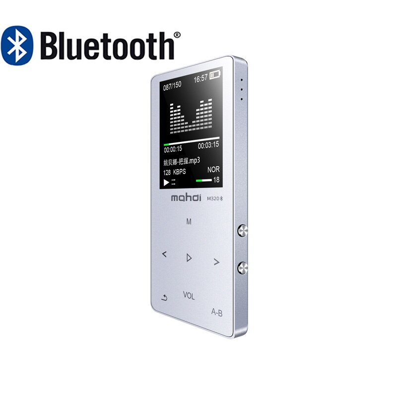 metal bluetooth mp3 player 8gb built-in speaker fm radio e-book voice recorder portable audio sport flac music Video Player: Silver / 8GB