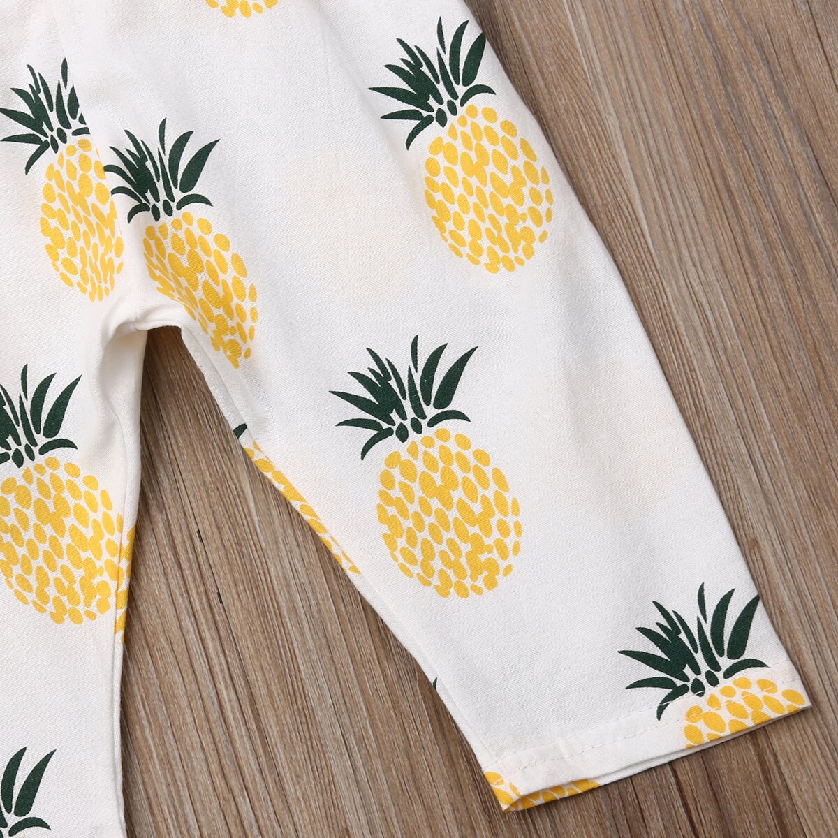 Baby Summer Clothing Newborn Baby Girl Boy Pineapple Romper Ruffle Sleeve Yellow Jumpsuit Headband Outfit Set 0-24M