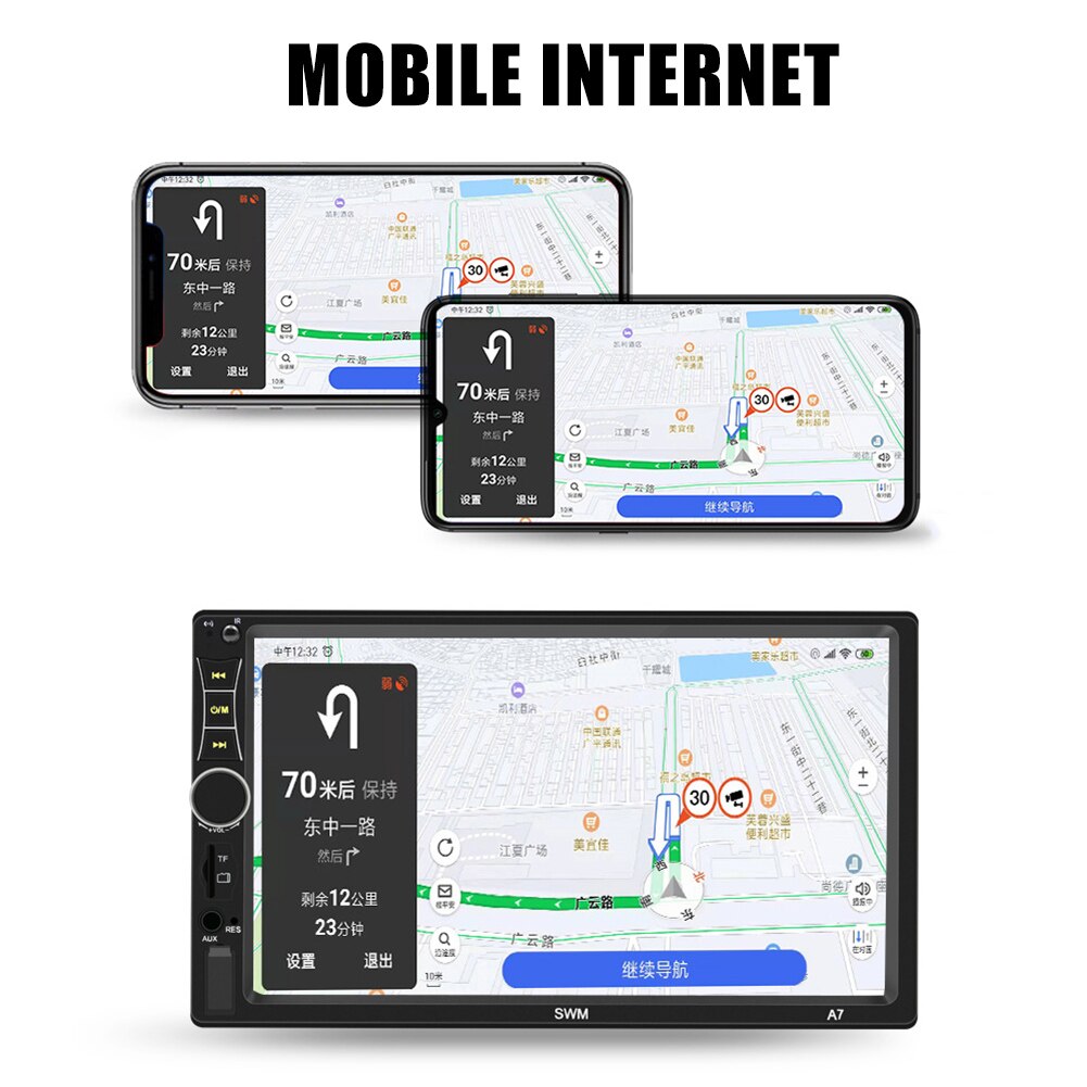 7in Car MP5 Player Bluetooth Stereo USB AUX FM Touching Screen Remote Control Radio QJY99