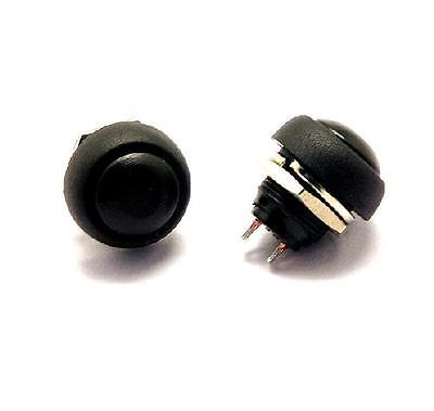 Pulsador momentáneo impermeable, negro, 12mm, 5 uds., Mini Interruptor redondo