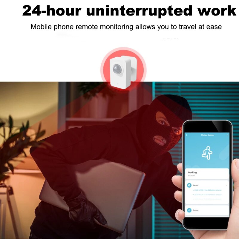 Smart PIR Infrared Motion Sensor Tuya Wifi Automation Human Body Infrared Detector Wireless Security Smart Life Home Alexa