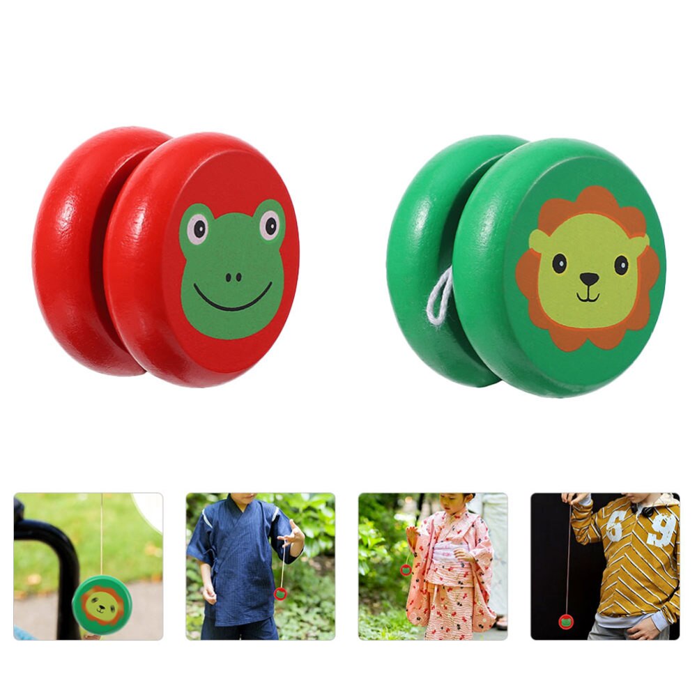 Yo-Yo Classique Pour Enfants - En Fibre De Blé, Fil Coton 1m, Vert