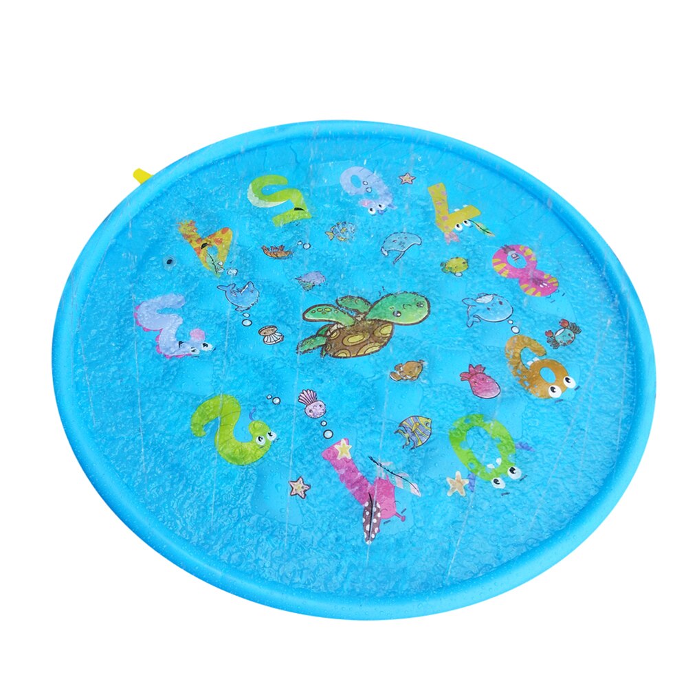 160Cm Blauwe Brief Water Mat Pasgeboren Baby Marine Creature Opblaasbare Pad Watering Kussen Voor Gazon Strand Spelen