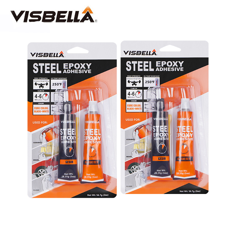 2 oz starka metallreparationslim höghållfast stål epoxilim svetslim gjutlim värmebeständigt ab lim tätningsmedel: Svart