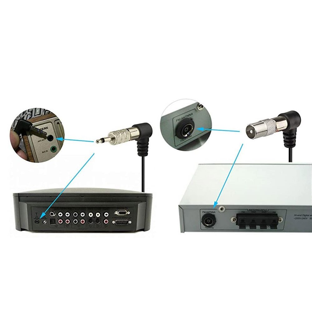 Eightwood Fm Antenne 75Ohm Voor Denon Pioneer Onkyo Yamaha Marantz Bose Wave Music System Indoor Digitale Hd Radio Fm radio