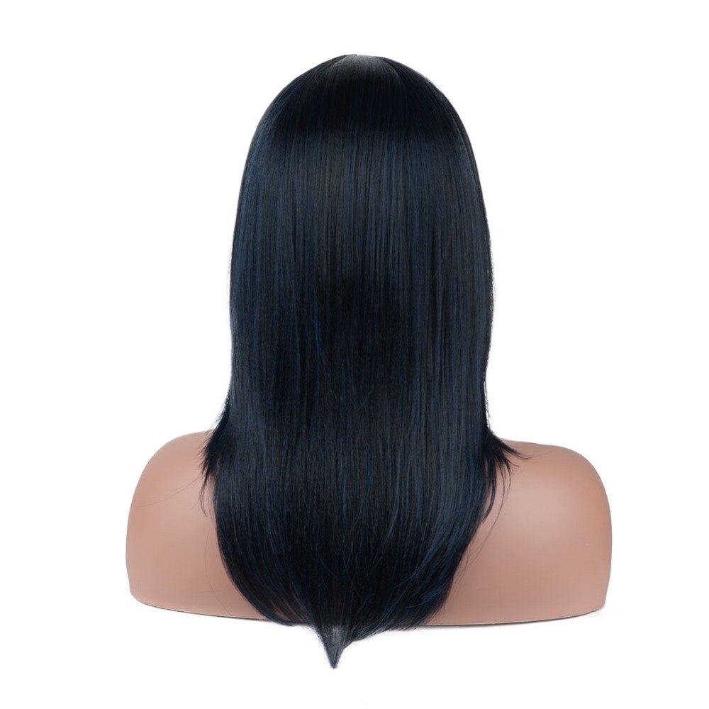 Short Bob Wigs With Bang Synthetic Hair Wig For Women Natural Black Purple Artifical Costume Party Halloween