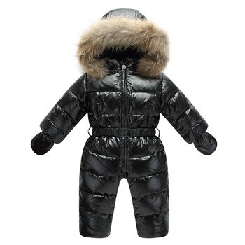 Orangemom rusland winter sneeuwpakken  , 100%  waterdichte + donsjacks voor meisjes jongensjassen 18m-4t kinderjassen kleding warm: Zwart / 18m
